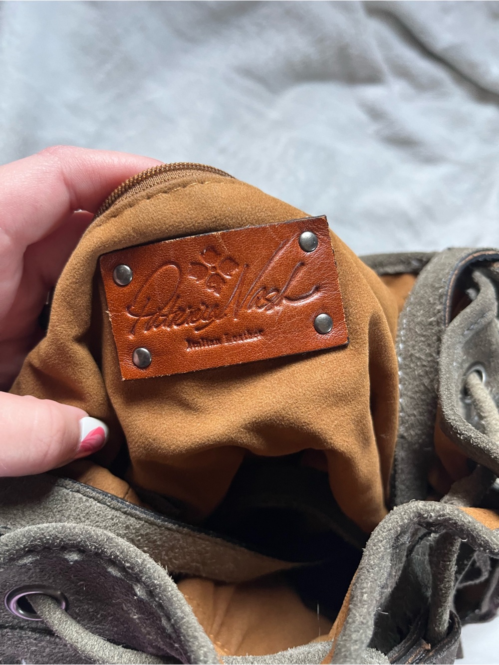 Patricia Nash Olive Suede Fringe Crossbody - Picture 2 of 6